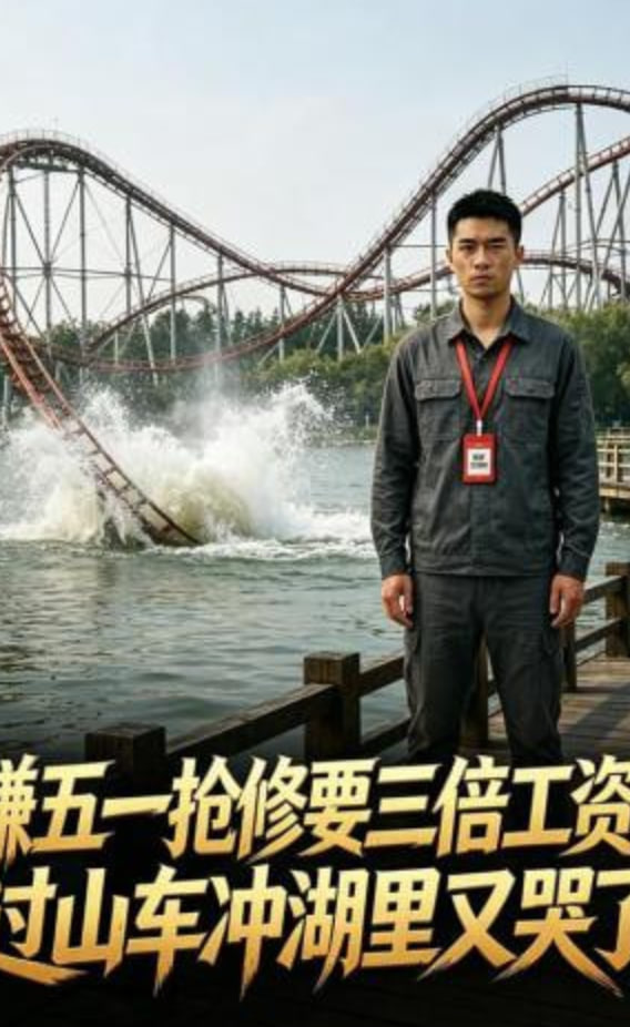 嫌五一抢修要三倍工资？过山车冲湖里又哭了